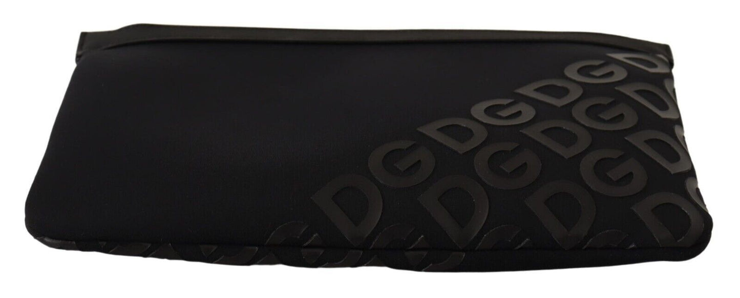  - Sleek Black Monogram Neoprene Fanny Pack