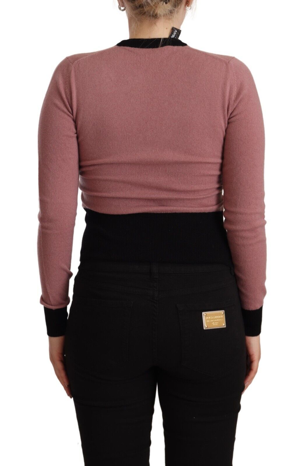  - Elegant Pink Cashmere Crewneck Sweater