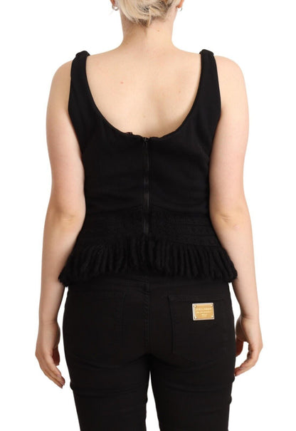  - Chic Sleeveless Designer Tank Top in Black