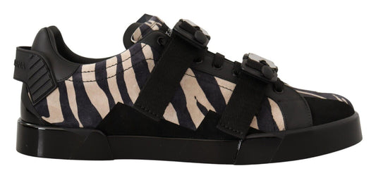  - Zebra Suede Low Top Fashion Sneakers