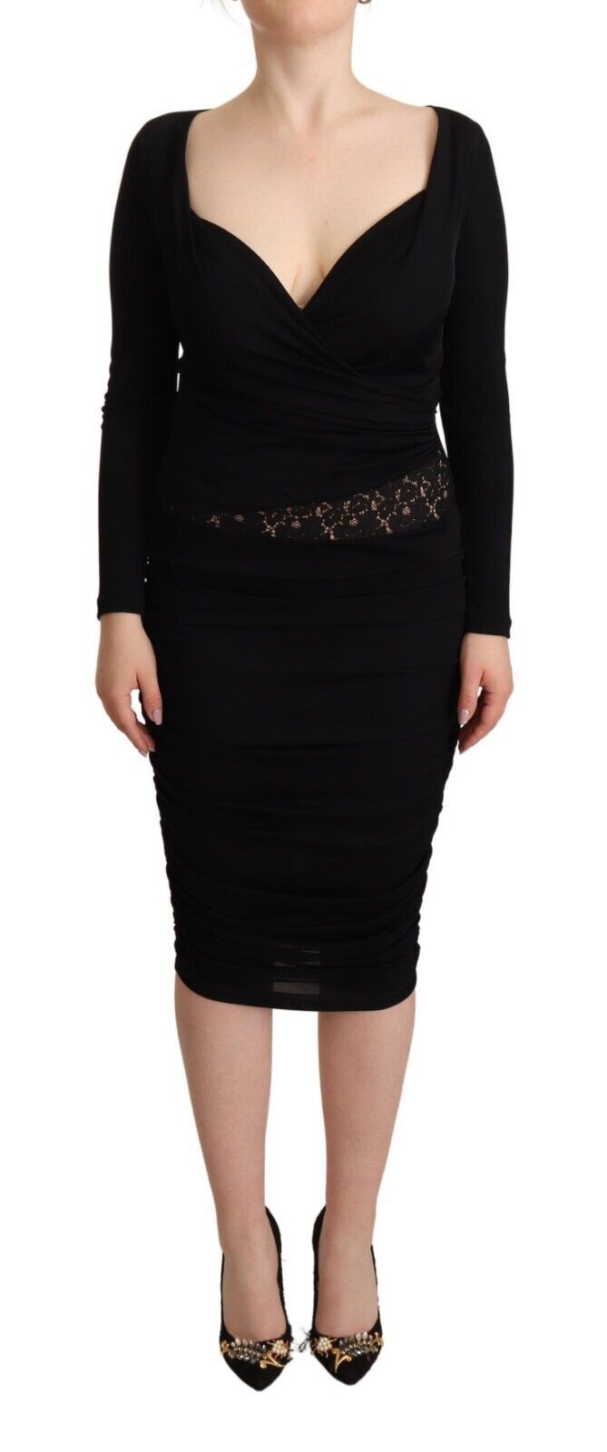  - Elegant Black Sheath Dress with Sweetheart Neckline