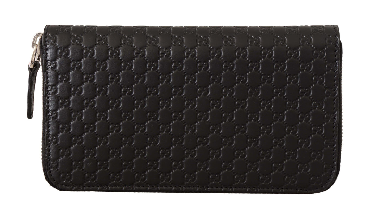  - Elegant Black Leather Zip-Around Wallet