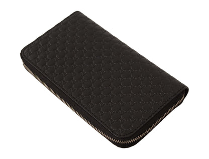  - Elegant Black Leather Zip-Around Wallet