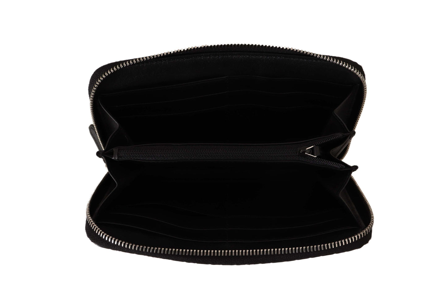  - Elegant Black Leather Zip-Around Wallet