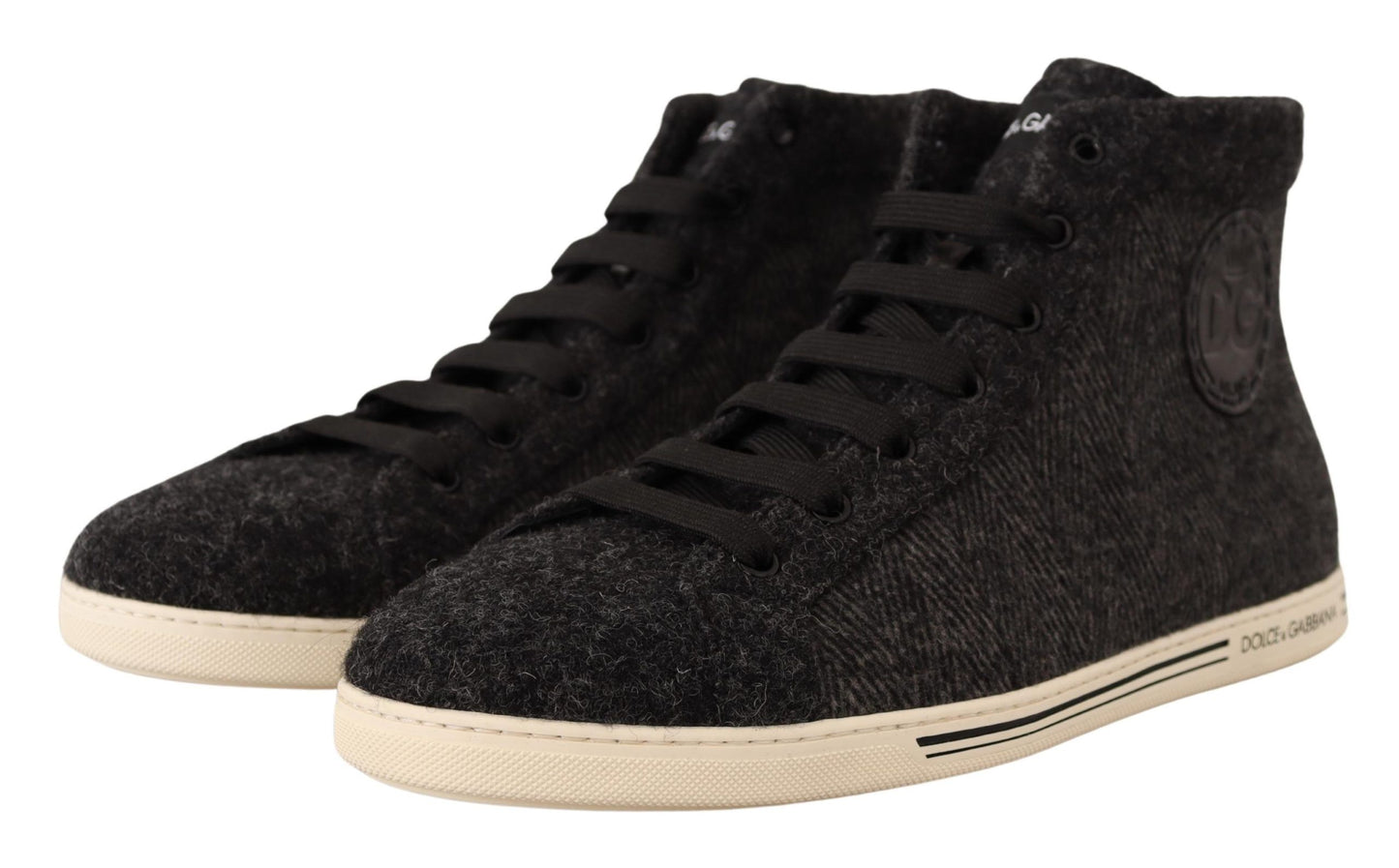  - Elegant High Top Cotton/Wool Sneakers