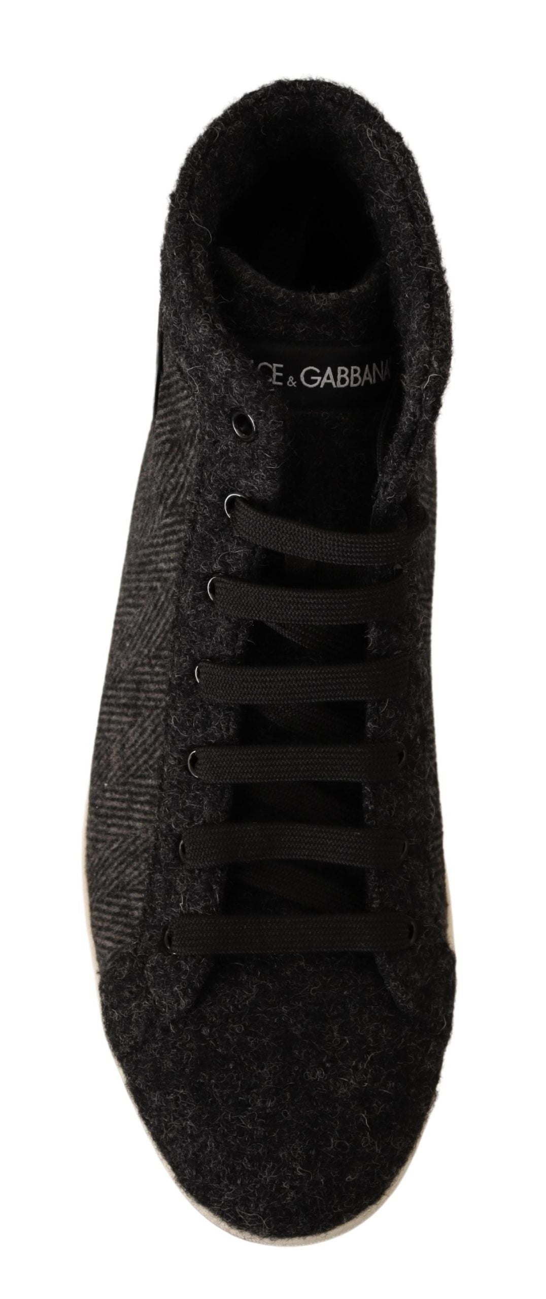  - Elegant High Top Cotton/Wool Sneakers