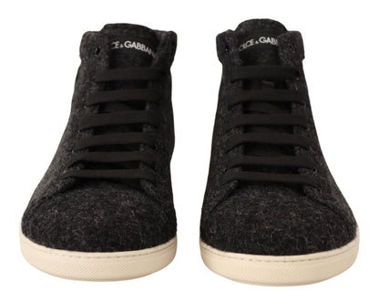  - Elegant High Top Cotton/Wool Sneakers