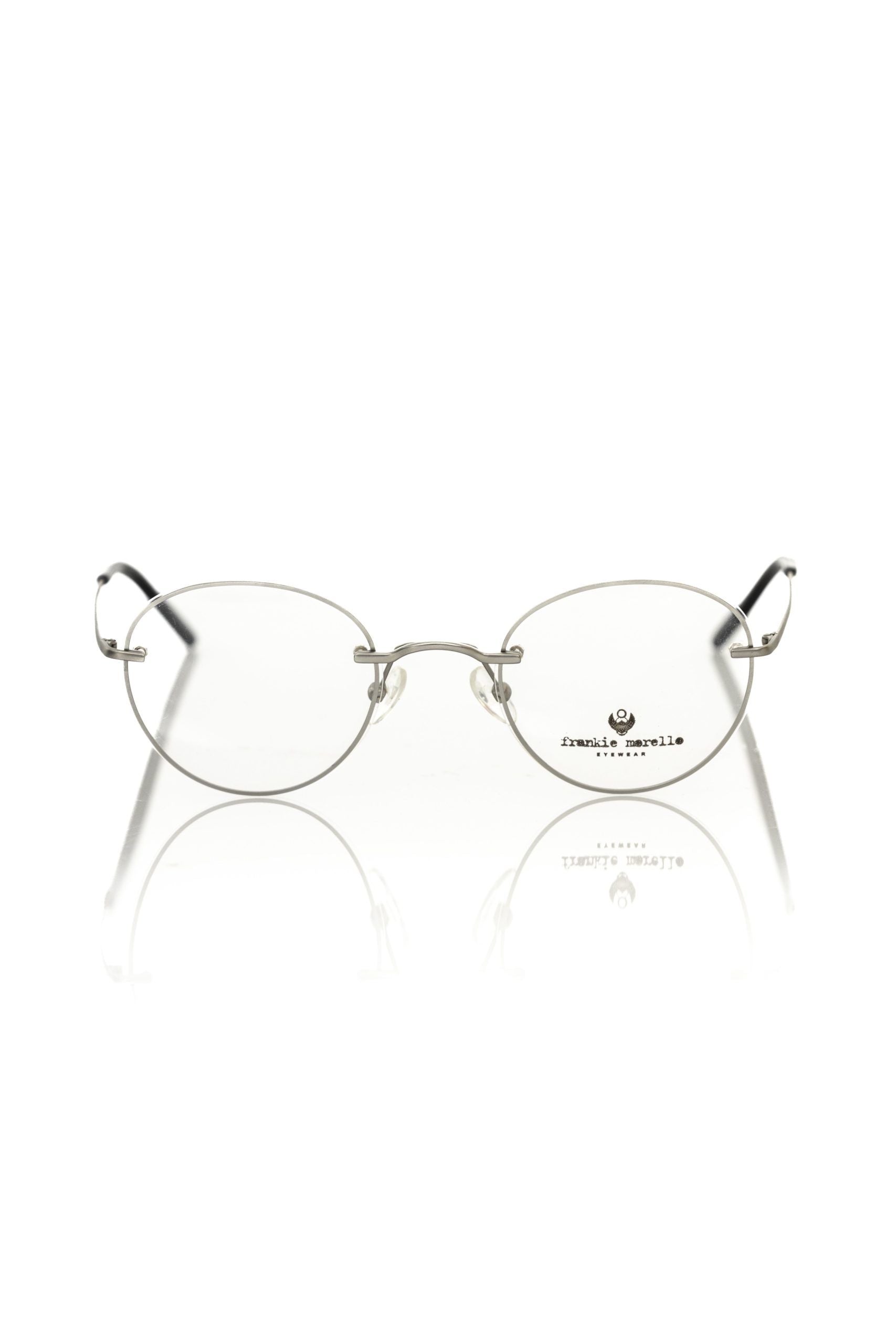 Frankie Morello Silver Metallic Unisex Eyeglass Frame