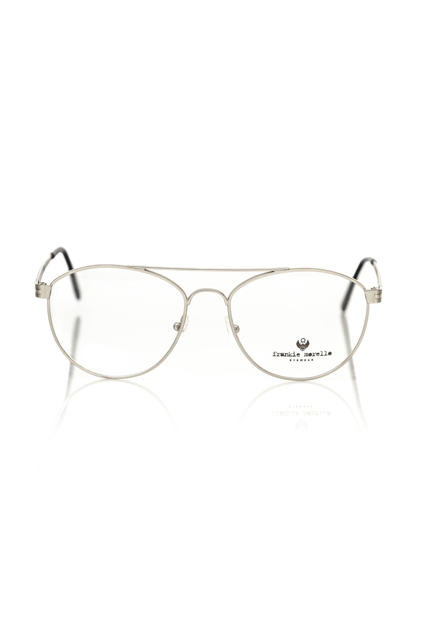 Frankie Morello Silver Metallic Unisex Aviator Eyeglasses