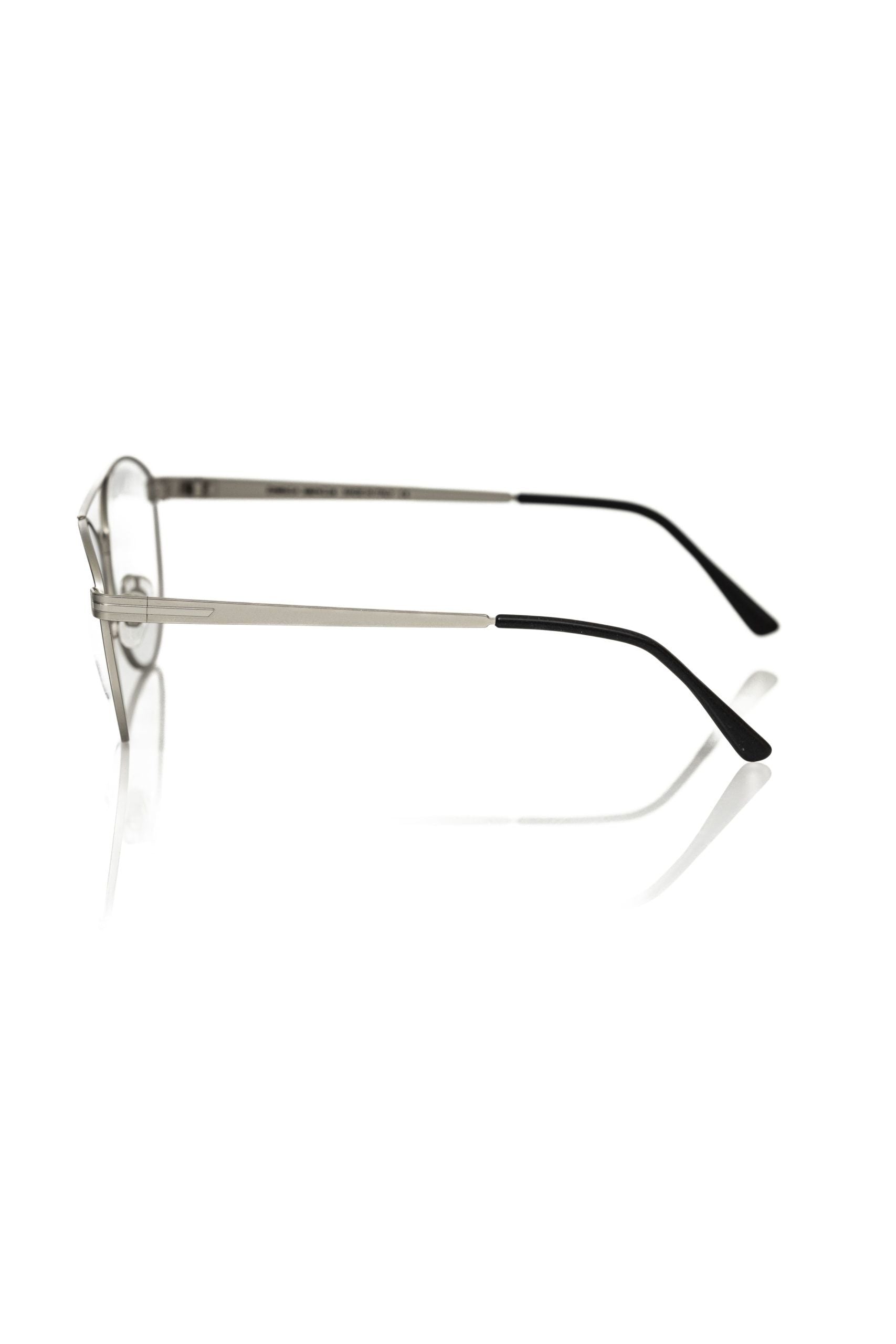 Frankie Morello Silver Metallic Unisex Aviator Eyeglasses