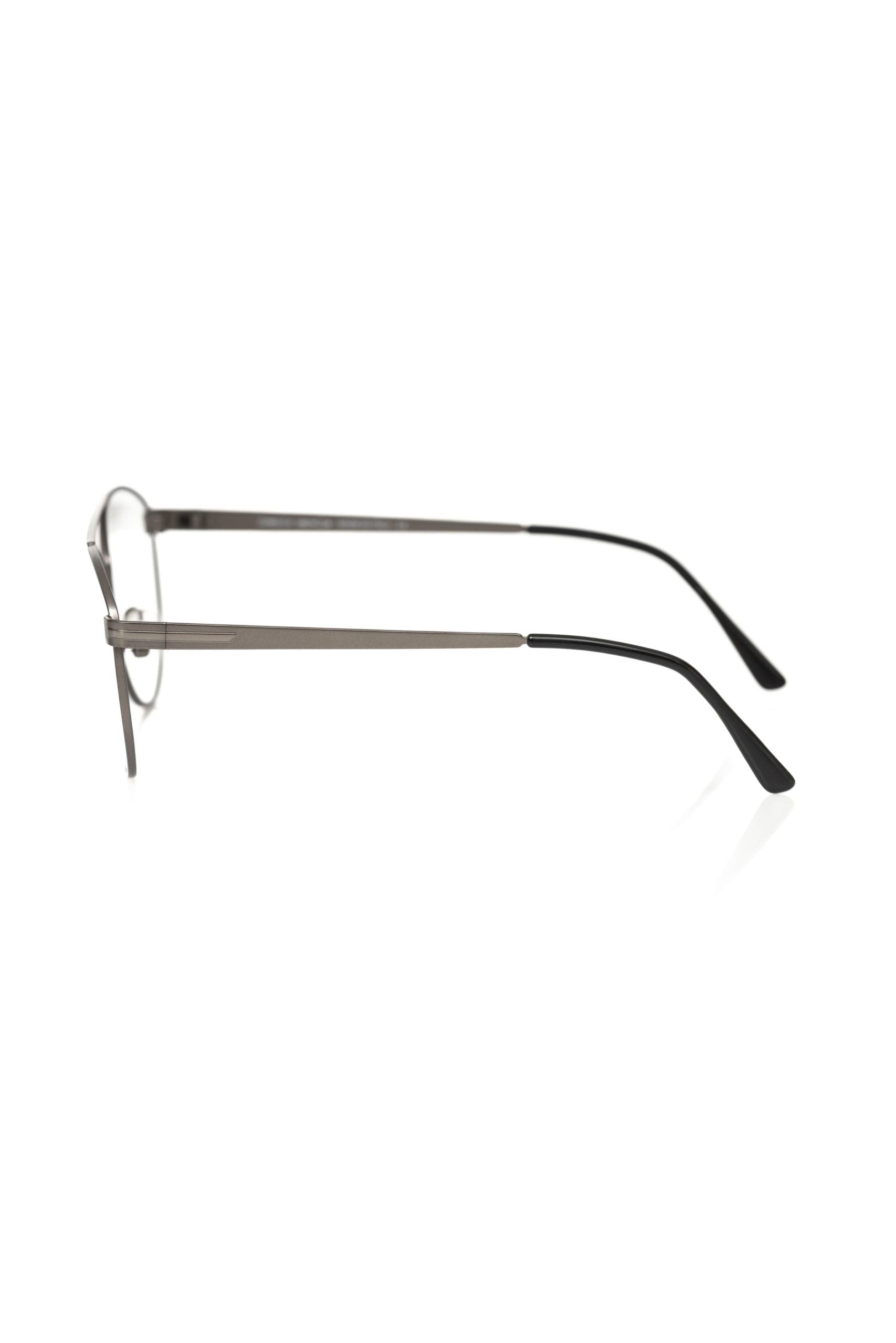 Frankie Morello Gray Metallic Unisex Eyeglasses – Aviator Model