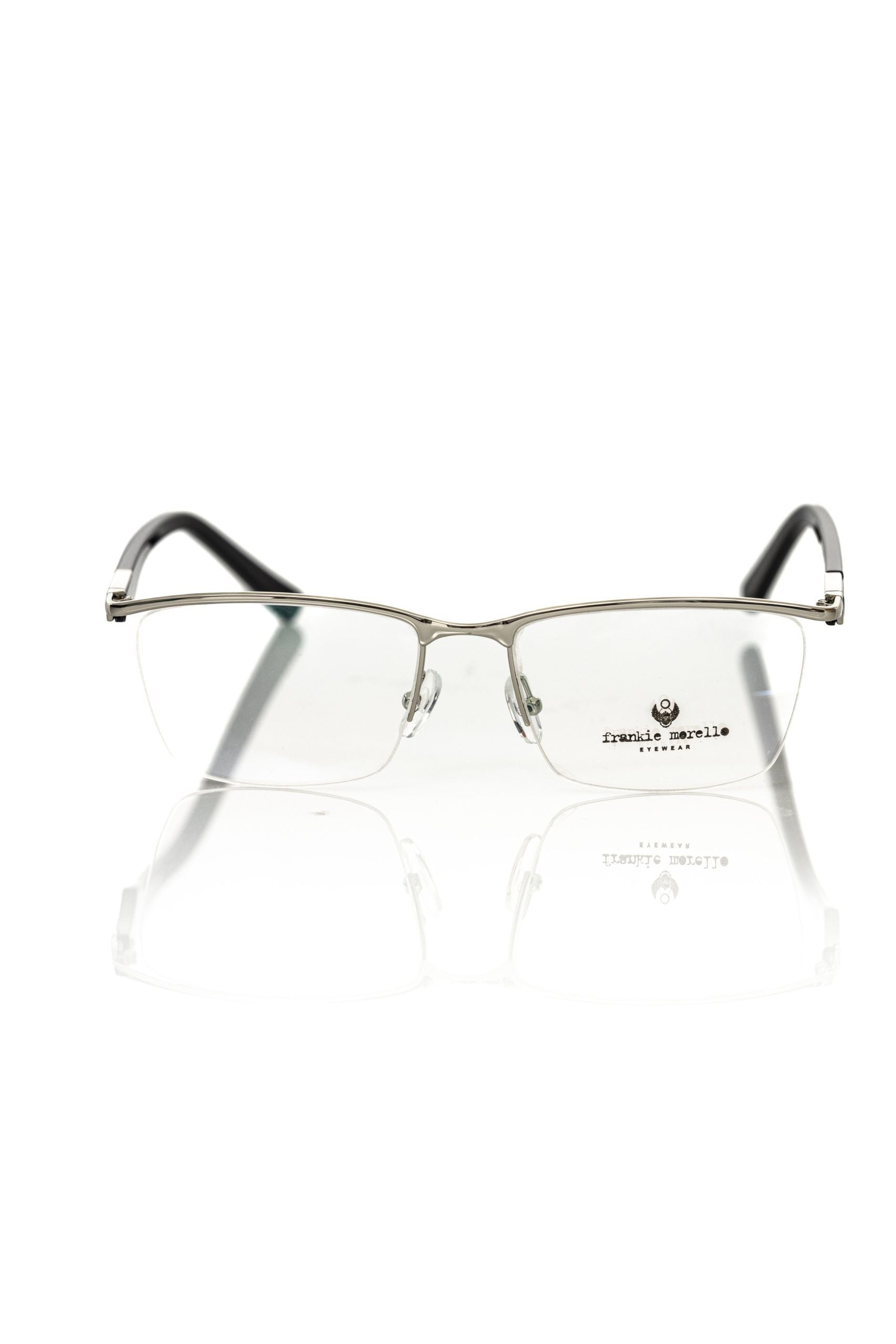 Frankie Morello Black Metallic Unisex Frame Eyeglasses