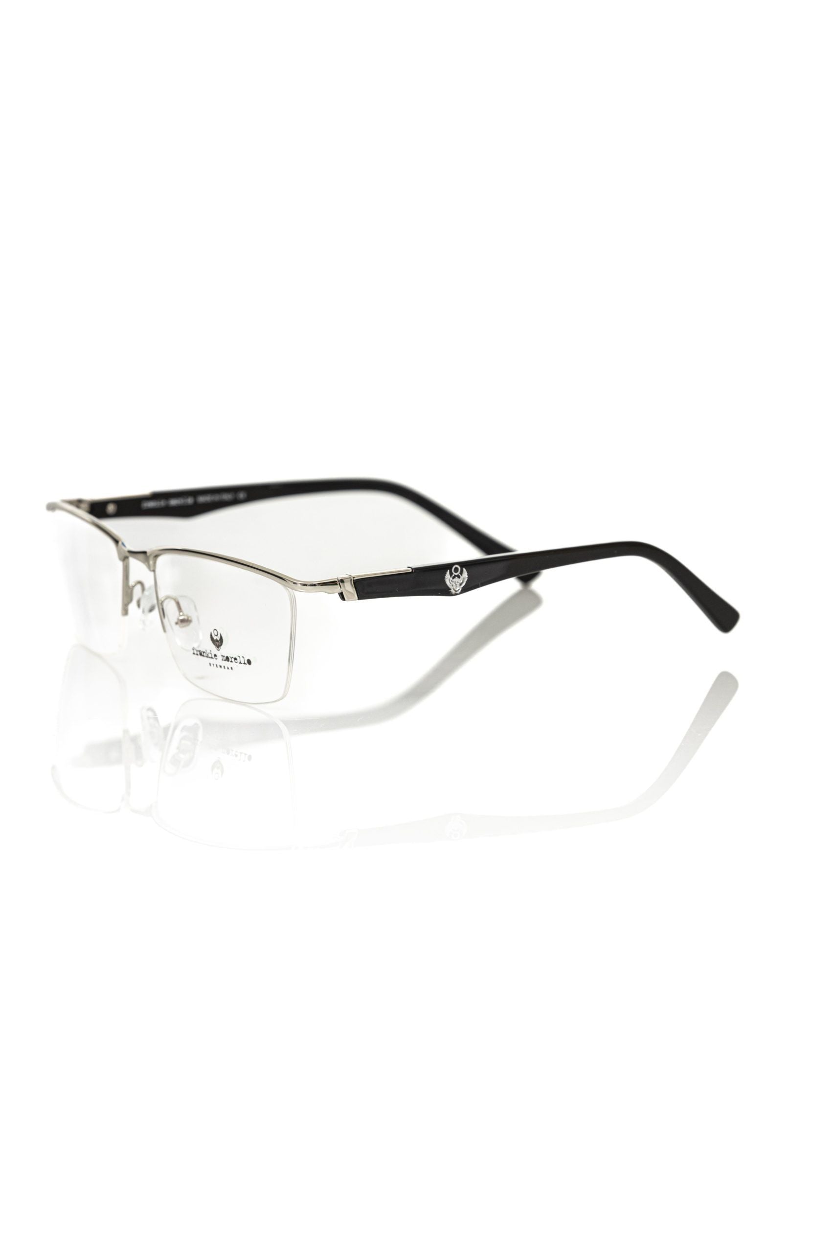 Frankie Morello Black Metallic Unisex Frame Eyeglasses