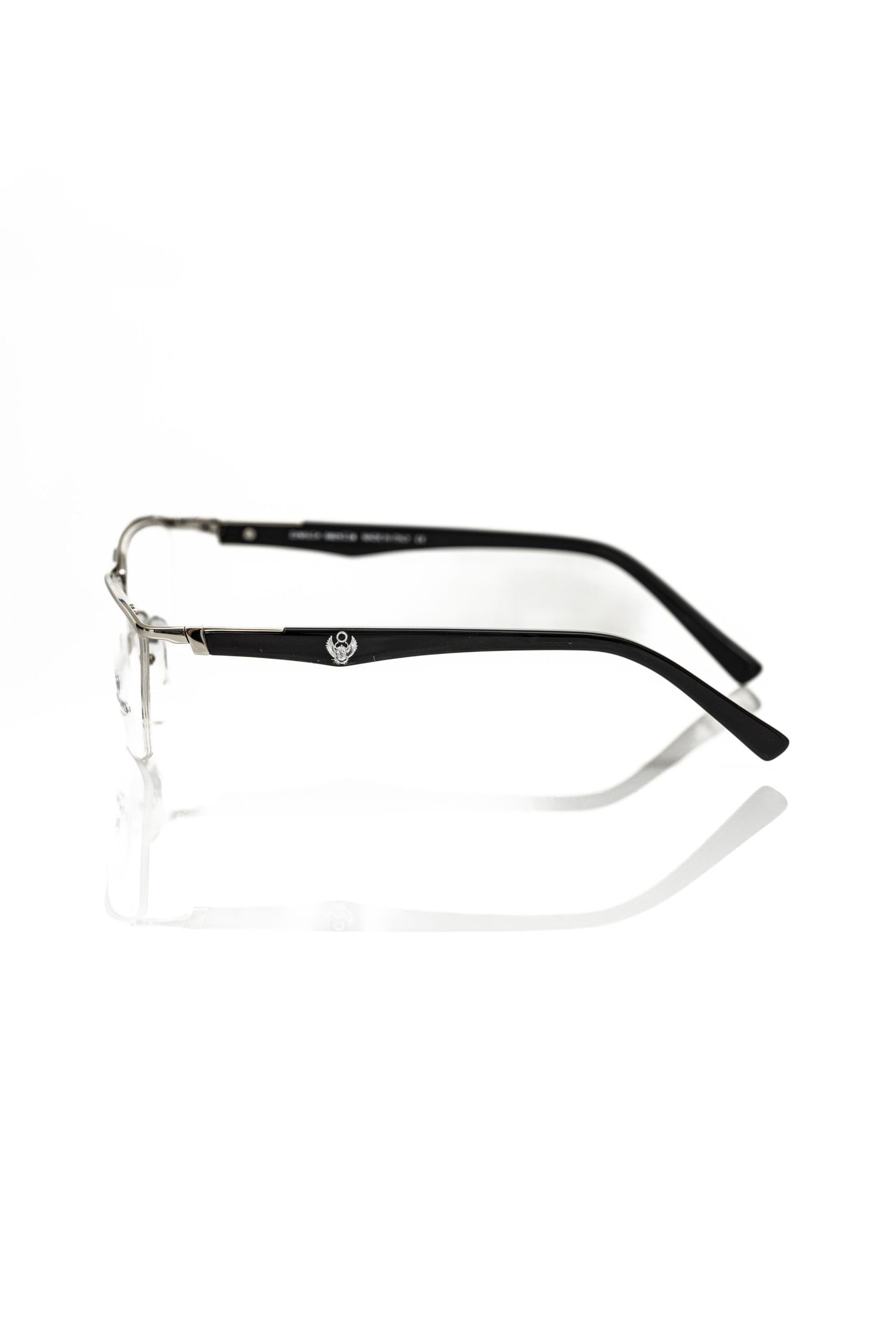 Frankie Morello Black Metallic Unisex Frame Eyeglasses