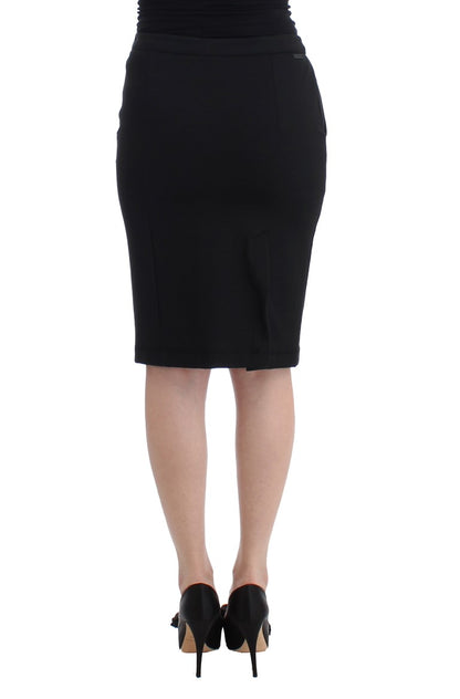  - Chic Black Pencil Skirt Knee Length with Side Zip
