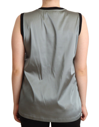  - Elegant Silver Sleeveless Blouse