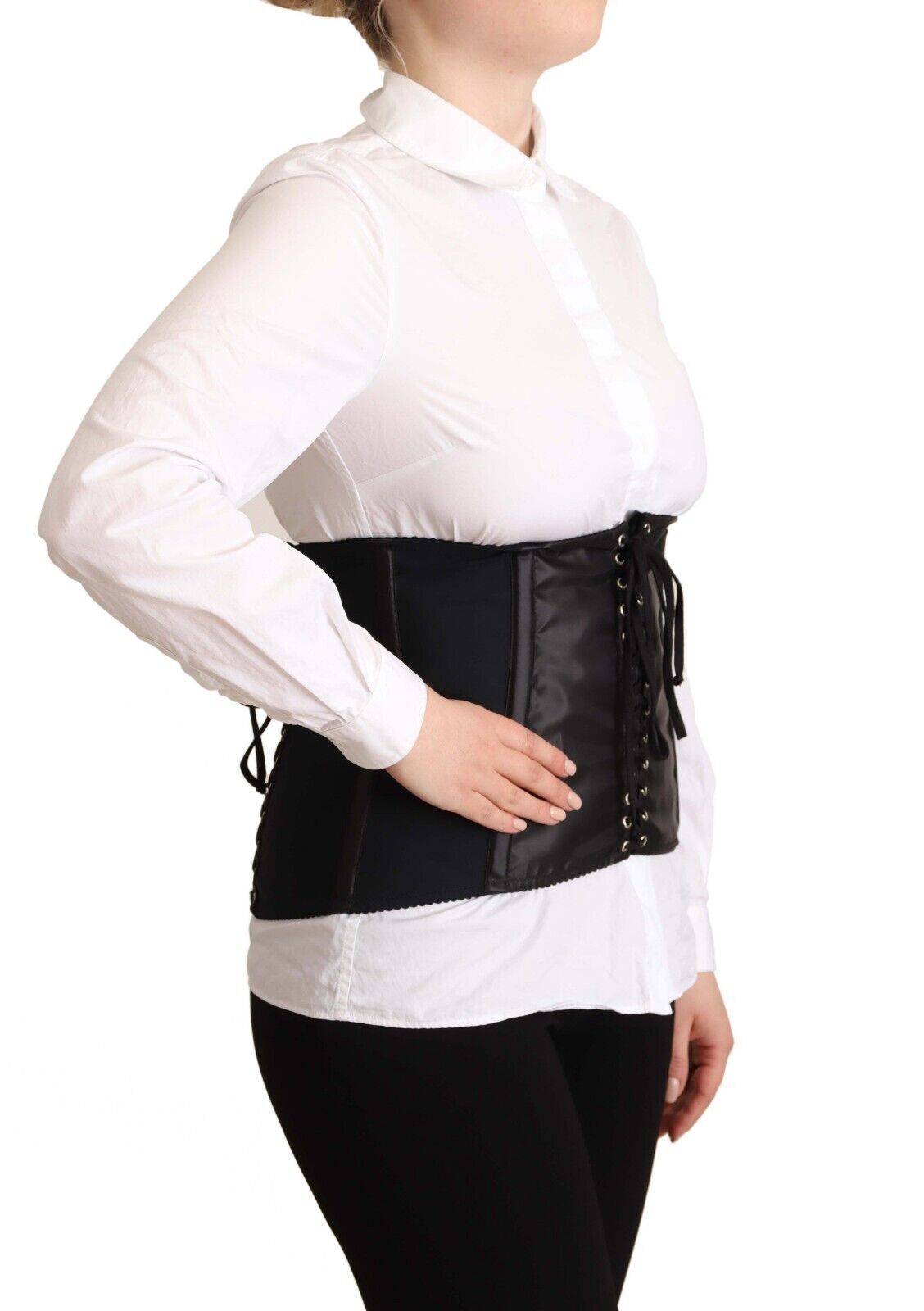  - Chic Black Corset Belt Top