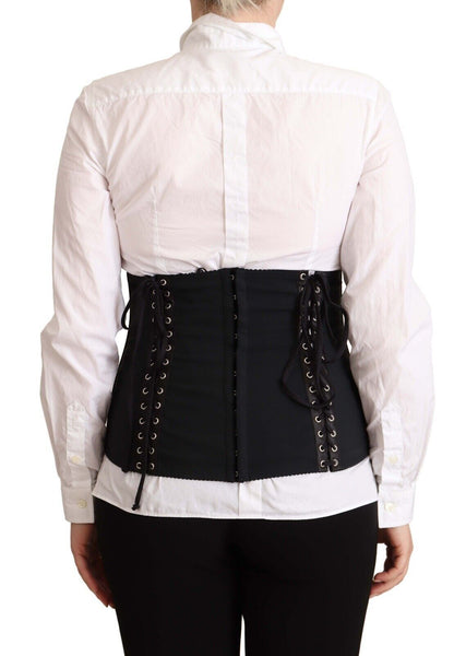  - Chic Black Corset Belt Top