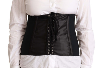  - Chic Black Corset Belt Top