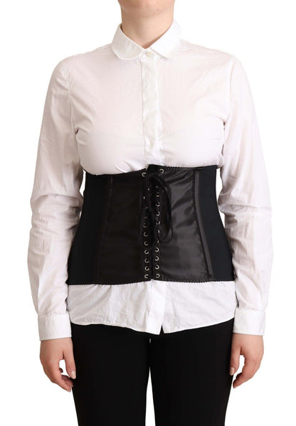  - Chic Black Corset Belt Top