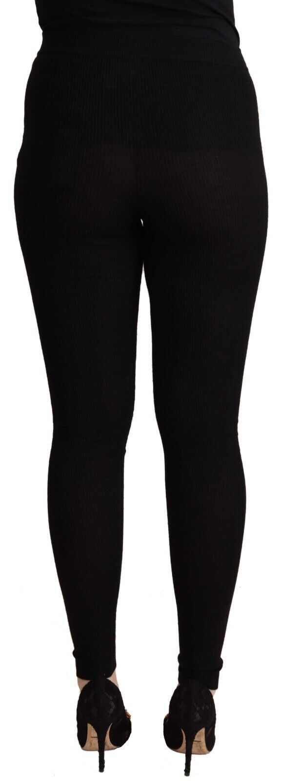  - Black High Waist Cashmere Tights Pants