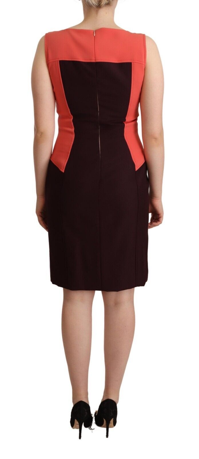  - Multicolor V-Neck Sleeveless Sheath Dress