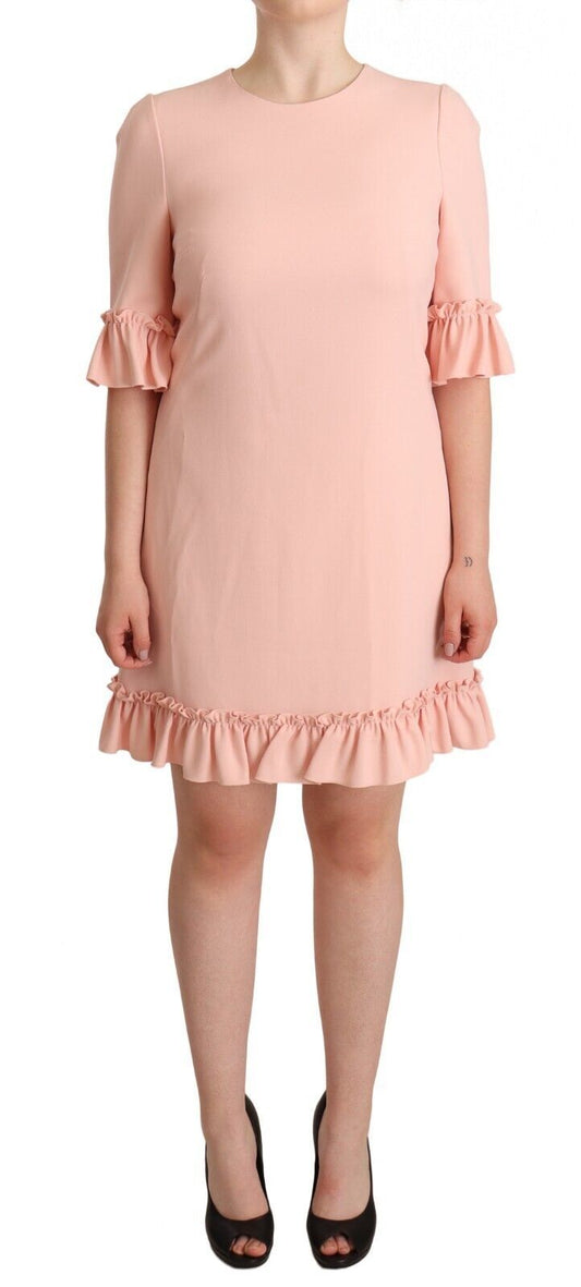  - Ruffled Sleeve Sheath Dress in Pink