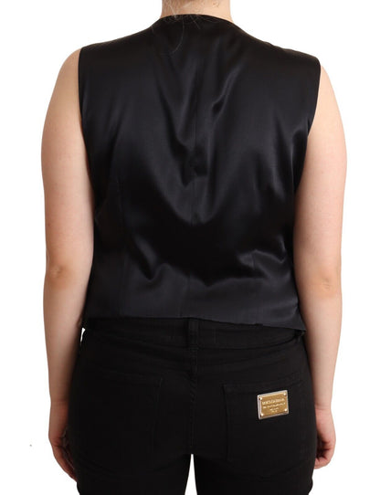  - Chic Buttoned Black Waistcoat