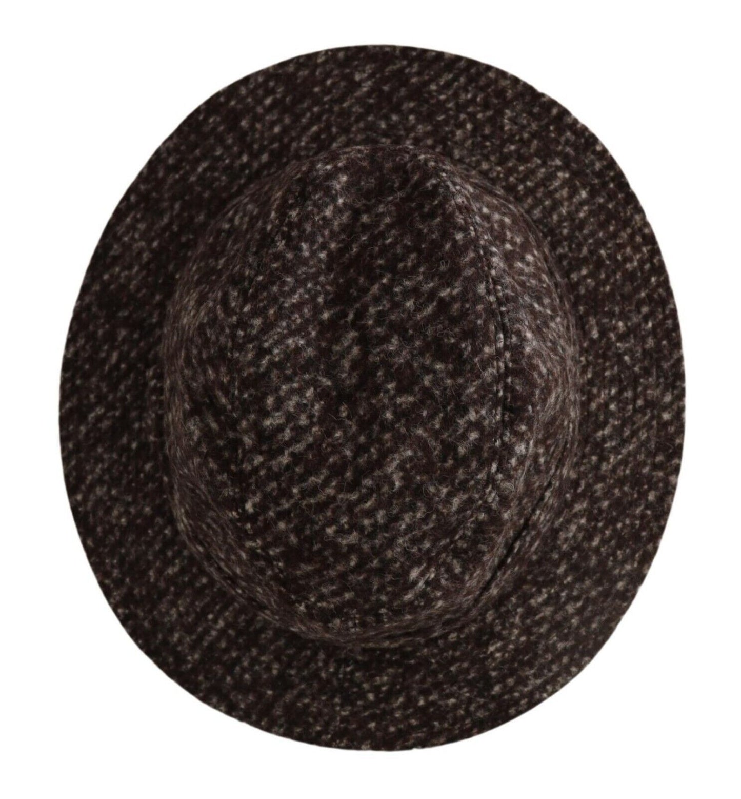  - Elegant Gray Tweed Wide Brim Hat