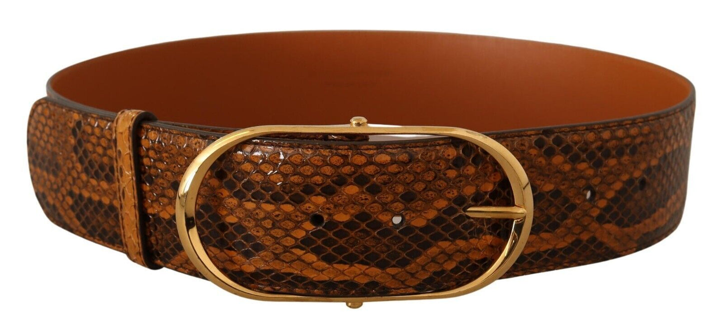 Elegant Python Skin Leather Belt