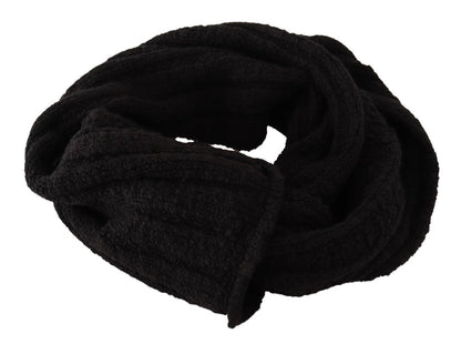  - Elegance Unleashed Black Wool Scarf