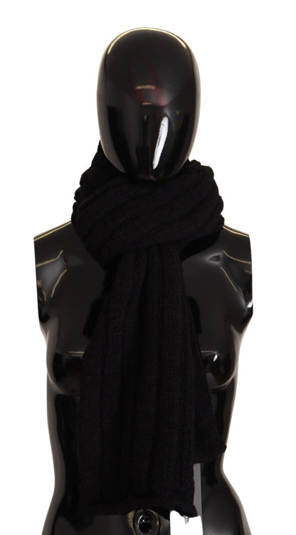  - Elegance Unleashed Black Wool Scarf