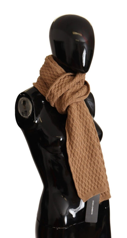  - Elegant Dark Brown Knitted Scarf