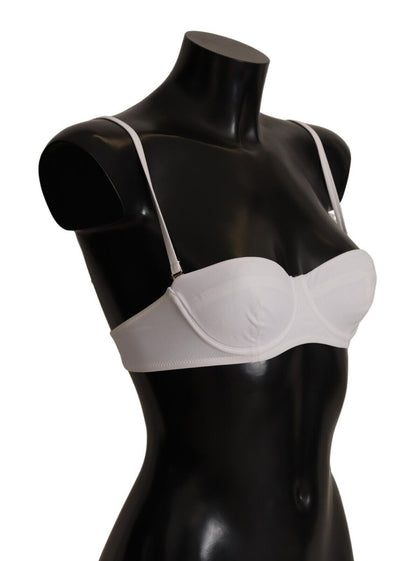  - Chic White Nylon Balconette Bra