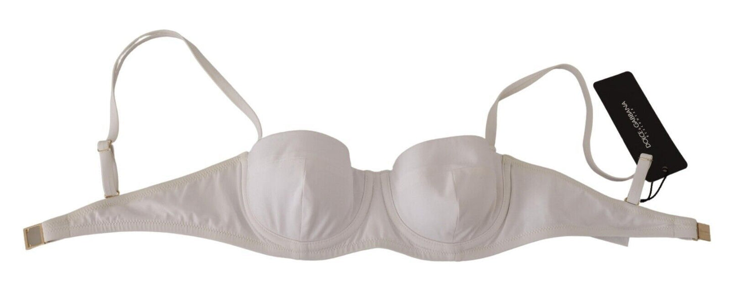  - Chic White Nylon Balconette Bra