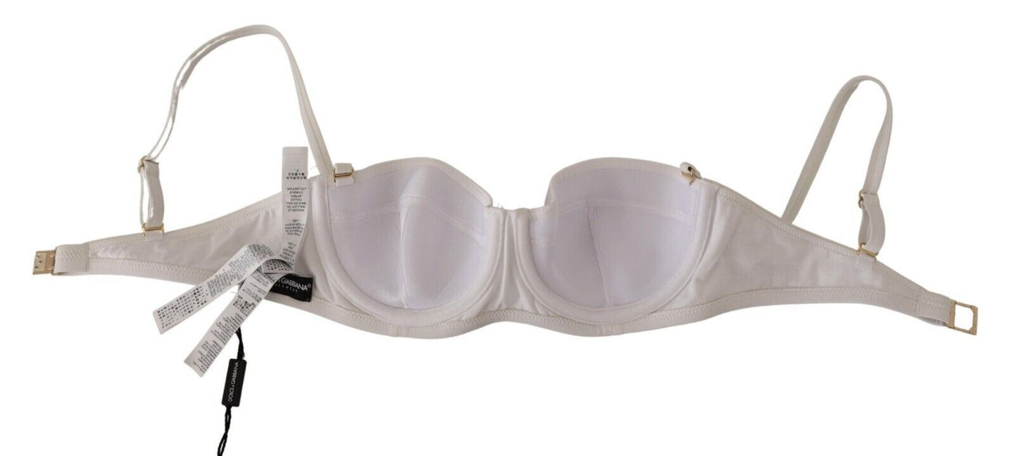  - Chic White Nylon Balconette Bra