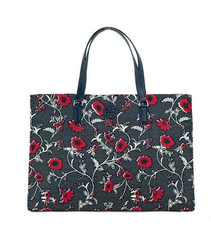  - Medium Nylon Retro Batik Print Shoulder Tote Handbag