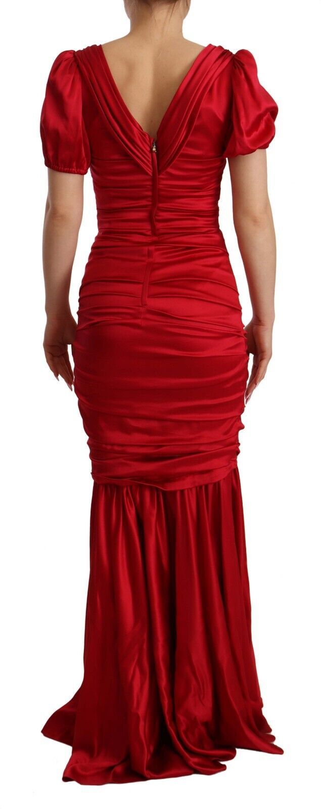  - Elegant Red Silk Stretch Mermaid Dress