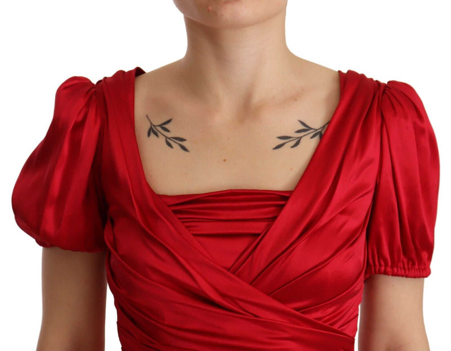  - Elegant Red Silk Stretch Mermaid Dress