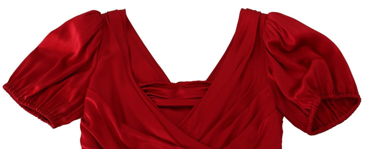  - Elegant Red Silk Stretch Mermaid Dress
