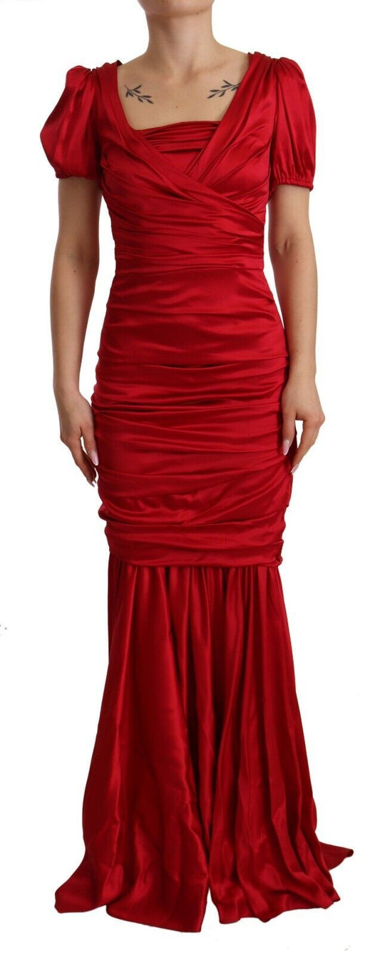  - Elegant Red Silk Stretch Mermaid Dress