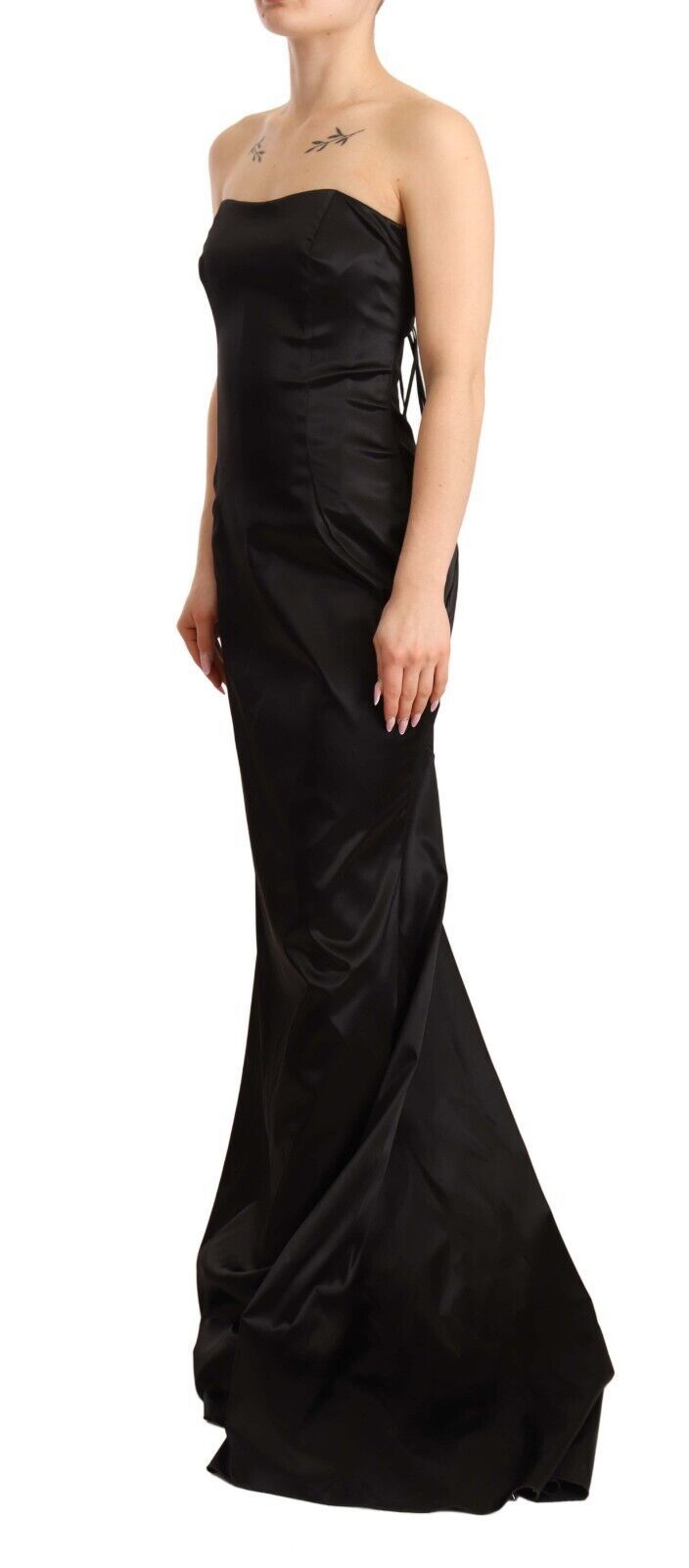  - Elegant Black Strapless Mermaid Dress