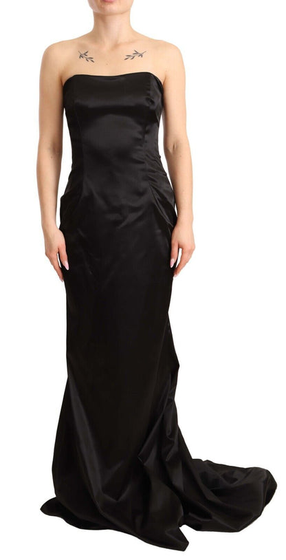  - Elegant Black Strapless Mermaid Dress