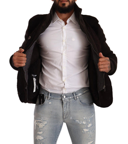  - Elegant Leather Bomber Jacket