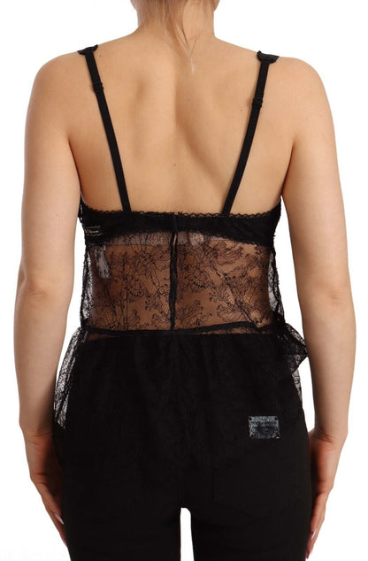  - Elegant Black Silk Lingerie Chemise