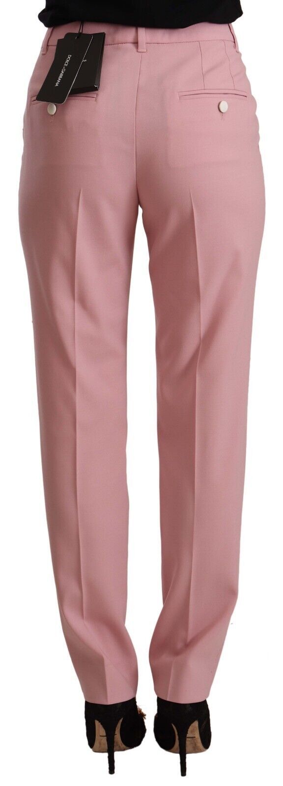  - Elegant Pink High-Waisted Trousers