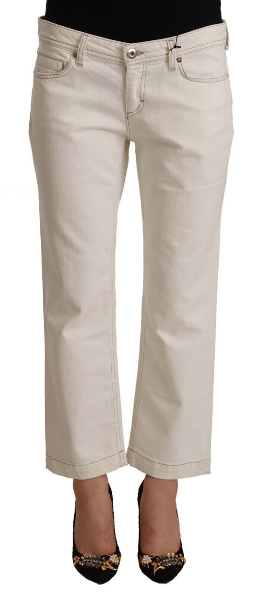 - Chic Off-White Cropped Jeans - Fashionista Must-Have