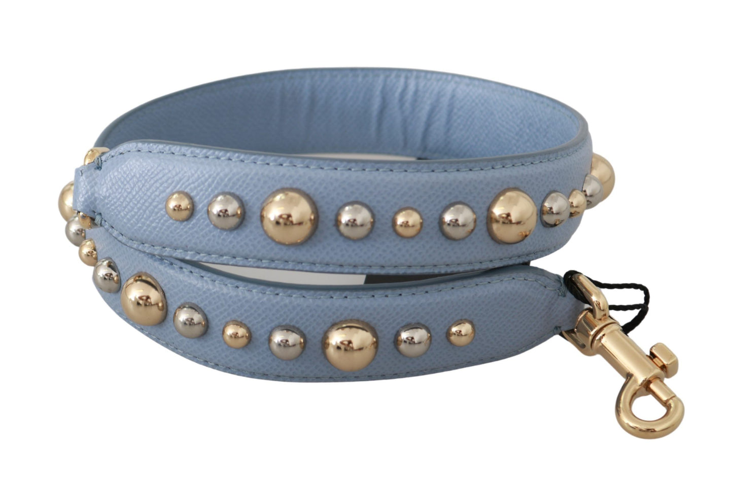  - Elegant Blue Leather Shoulder Strap