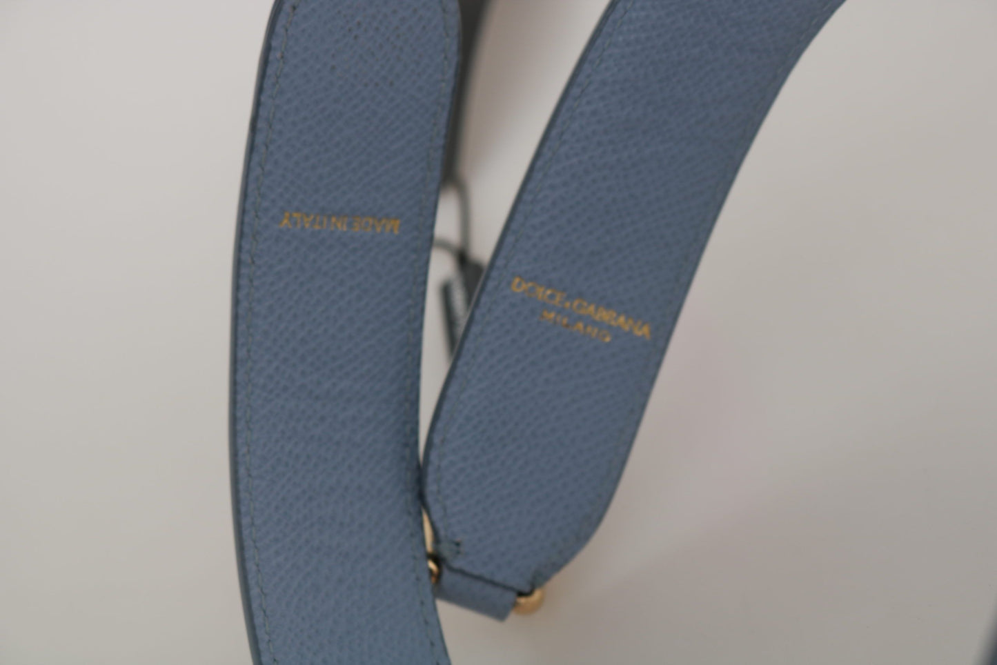  - Elegant Blue Leather Shoulder Strap