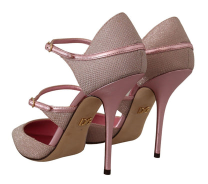  - Pink Glitter High Heel Sandals